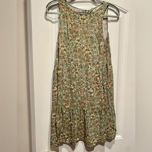 Old Navy Green Olive Floral Tiered Tank Dress